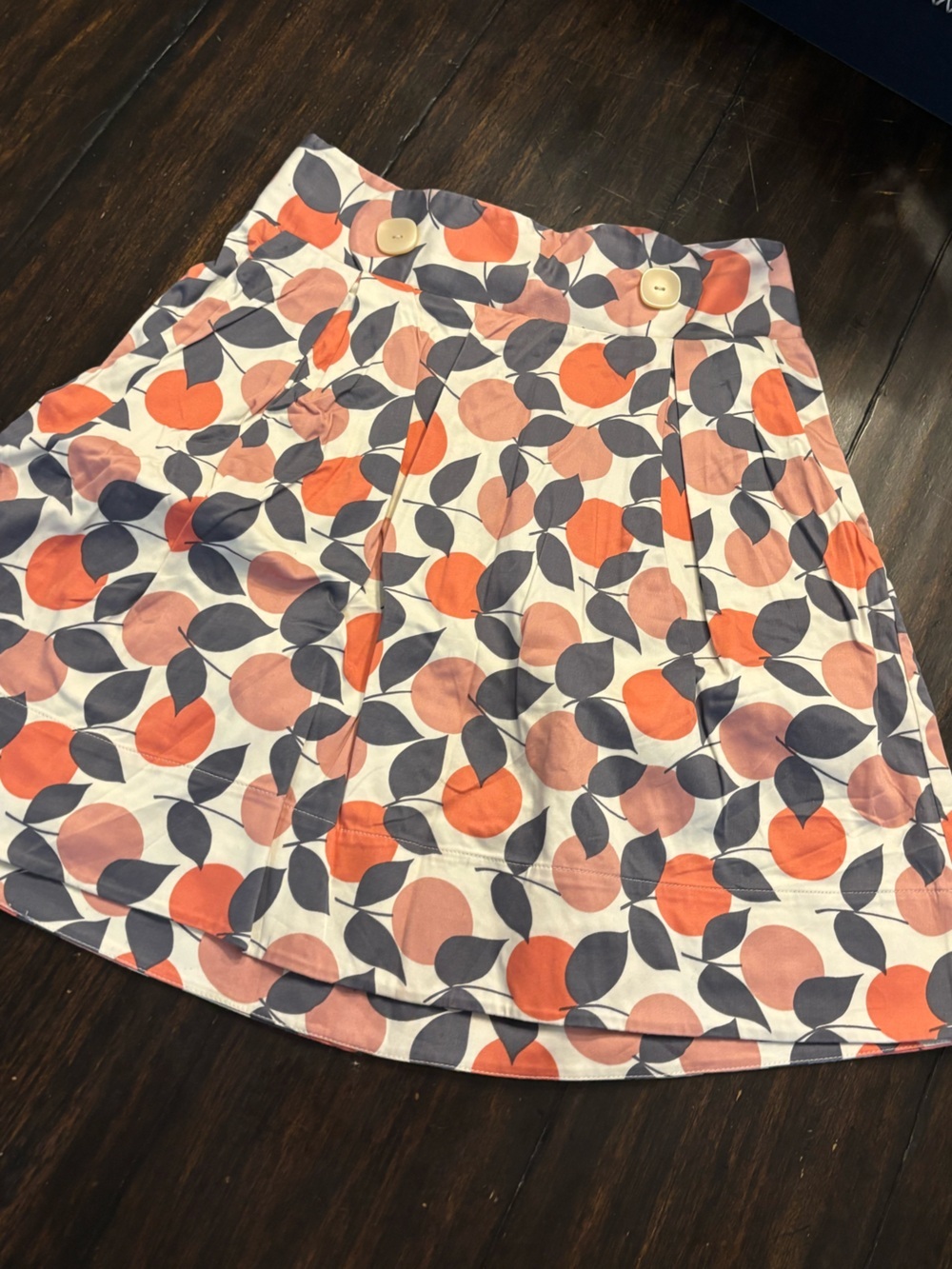 Corey Lynn Calter Mod Fruit Print Mini Skirt with Buttons - Size 6